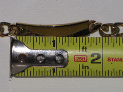 Vintage Speidel USA Personalized ID Bracelet Gold Tone Diamond Accent Mens