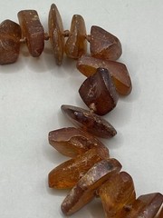 Vintage Baltic Amber Graduated Nugget Necklace Cognac Endless Strand 28 in FLAW