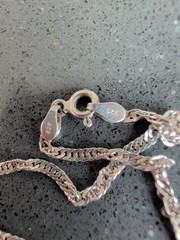 Vintage Dolphins Pendant 925 Sterling Silver Mystical 29″ Chain Glass Orb S71