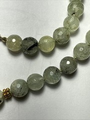 Necklace Green Prehnite Gold Vermeil Clasp Spacer Beads 24” 10mm Faceted Beads
