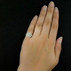 2.94CT Round Art Deco Baguette Accent Halo Lab Created Diamond Ring 925 Silver