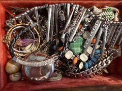 unsearched untested Estate Jewelry Lot Silver Toned Some Vintage