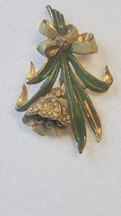 1930’s Pot Metal Flower Brooch ~cold paint