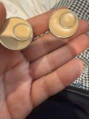 Vintage Napier Gold Tone Enamel Circle ScrewbackEarrings