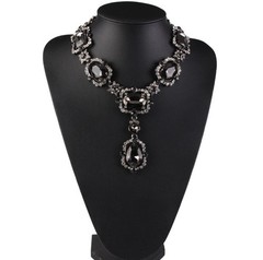 Vintage Crystal Statement Necklace Rhinestone Bib Choker for Women