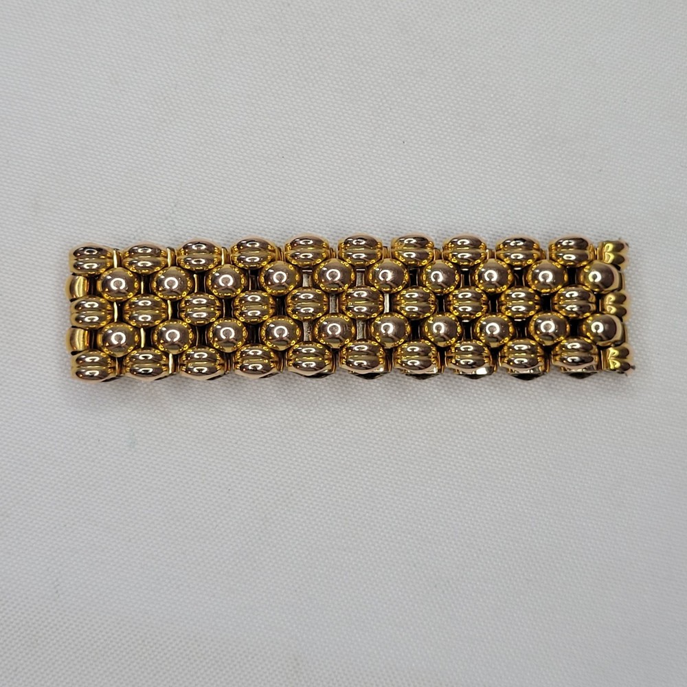 VINTAGE Panther Link 5 Row Switzerland Plaque ORL 20 Microns Geneve G BRACELET