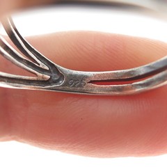 925 Sterling Silver Vintage Interlocked Heart Bypass Ring Size 11.25