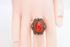 Vintage Sterling Silver 925 Carnelian Ring Size 7.75