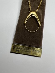 VTG NWT Crown TRIFARI Amulet Holder Charm Holder 30” Gold Tone Necklace 80s
