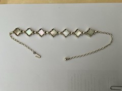 Gold Tone Square Link Cable Chain Necklace Adjustable Hook Closure