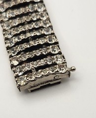 Vintage Rhinestone Choker Necklace Bracelet Set Clear Crystal Collar Bridal 16″
