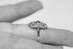 1/4Ctw White Round Cut Antique Retro Style Engagement Weding Ring In 925 Silver