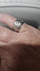 Vintage Signed Uncas Sterling Silver Celestial Moon And Star Ring