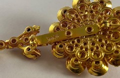 Vintage JUDY LEE Pink Rhinestone Flower BROOCH & EARRINGS Gold Tone Signed #889