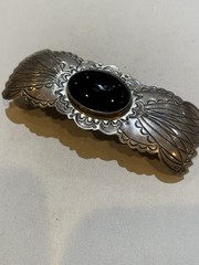 Sterling Signed Onyx Beret