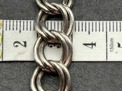 Marked Sterling 925 Italy Untested Double Link Chain Thick Heavy Chunky Bracelet