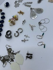 Vtg Modern Estate & Costume Jewelry Lot Mixed Materials Some Mismatch 63 Pc