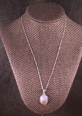 JTV Oval Natural Amethyst Floral Pendant Necklace Sterling Silver Adj Length