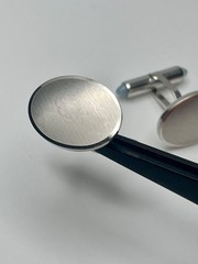 Vintage Krementz 14K White Gold Overlay Brushed Finish Minimalist Cufflinks