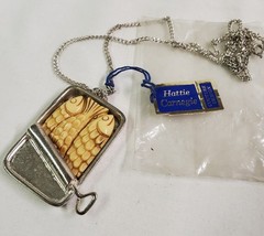 Hattie Carnegie Vintage Sardine Fish Can Pendant Necklace NOS New