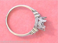 ART DECO STYLE .34 ctw DIAMOND PLATINUM ENGAGEMENT RING MOUNTING set your 1 ct!