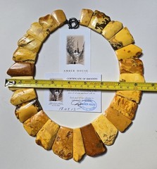 A one-of-a-kind amber necklace made in Estonia in the Amber House