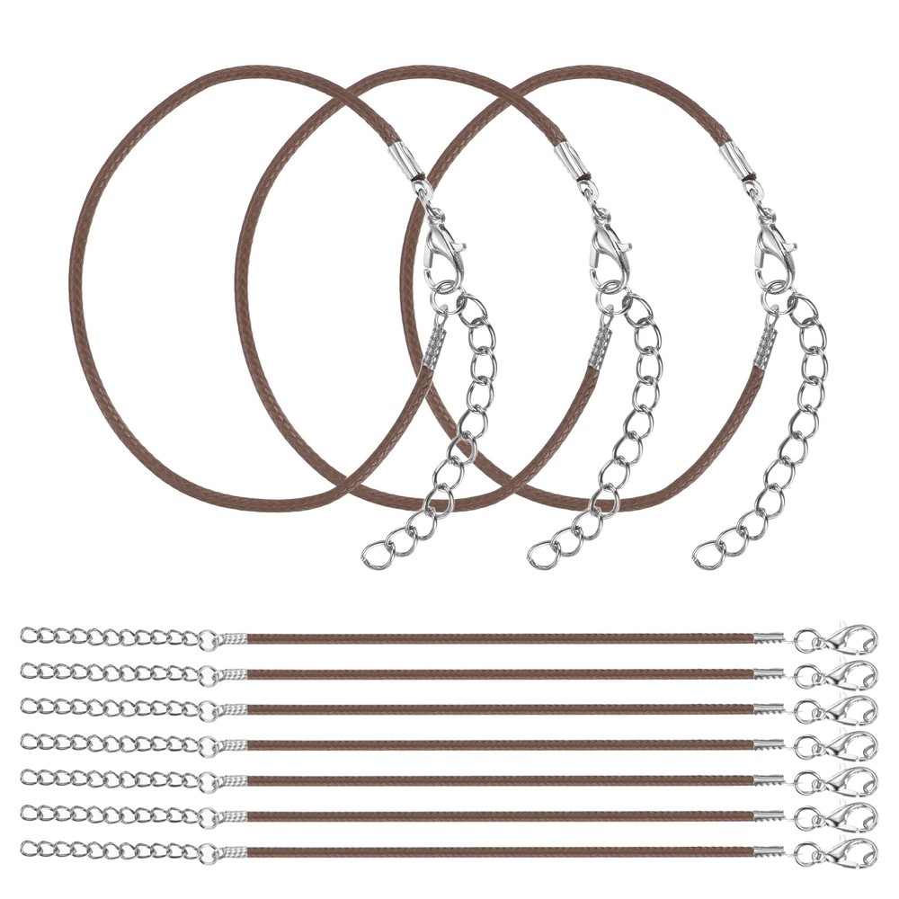 10 PCS Light Brown Bracelet Cord, 9″ 1.5mm Cord with Clasp for Bracelet