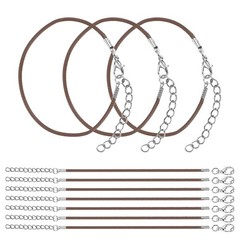10 PCS Light Brown Bracelet Cord, 9″ 1.5mm Cord with Clasp for Bracelet