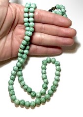 VTG CHINESE EXPORT VICTORIA IMARI STONE Hand Knotted Sterling Silver NECKLACE