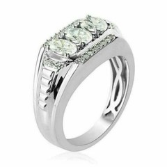 Art Deco Antique Vintage 3.50 Ct Diamond Men’s Wedding Ring 925 Sterling Silver