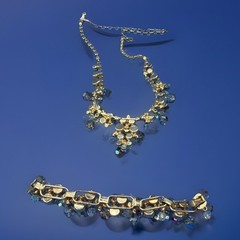 Vintage Juliana D&E Rhinestone Crystal Cha-Cha Necklace & Bracelet Set