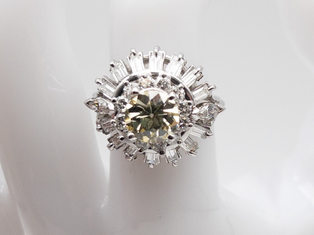 Antique 1920s $25,000 GIA 4.59ct FANCY YELLOW VVS OLD EURO Diamond Platinum Ring