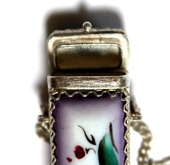 Vintage Enamel Hand Painted Russia Finift Jewelry Necklace-Locket 3 Variation#73