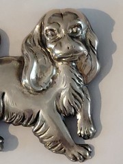 Vintage Cocker Spaniel Sterling Silver Pin by Lang 1 5/8″