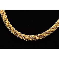 Casual Corner Vintage Necklace Rope Chain Chunky Gold Silver Signed 1990s Bin7B