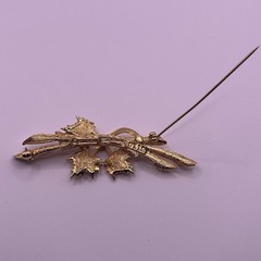 Vintage Boucher Signed and Number Gold Tone Brooch 2.5 inches long 1950s READ