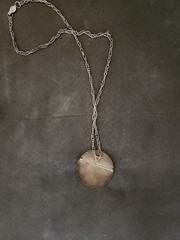 Vintage Taxco Sterling Silver Sun Face Pendant Blue Stone Inlay /Sterling Chain