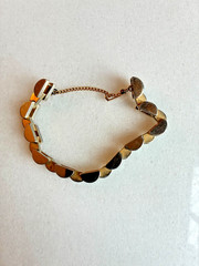 Vintage Goldtone Super-chunky Link Bracelet Fold-over Clasp 7″ x 7/16″