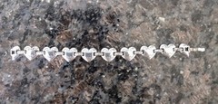 Brighton Cafe au Lait Bracelet Etched Scroll Heart Links Retired Vintage 7.25″