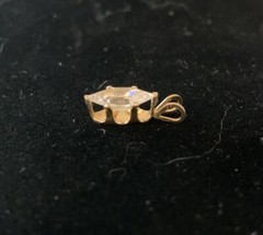 14k Solid Yellow Gold Marquise CZ Pendant 1.25 Ct. Tw. Vintage