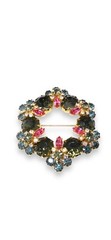 Vintage Demi-parure Juliana DeLizza and Elster Gold Tone Gray Rhinestone *Read*