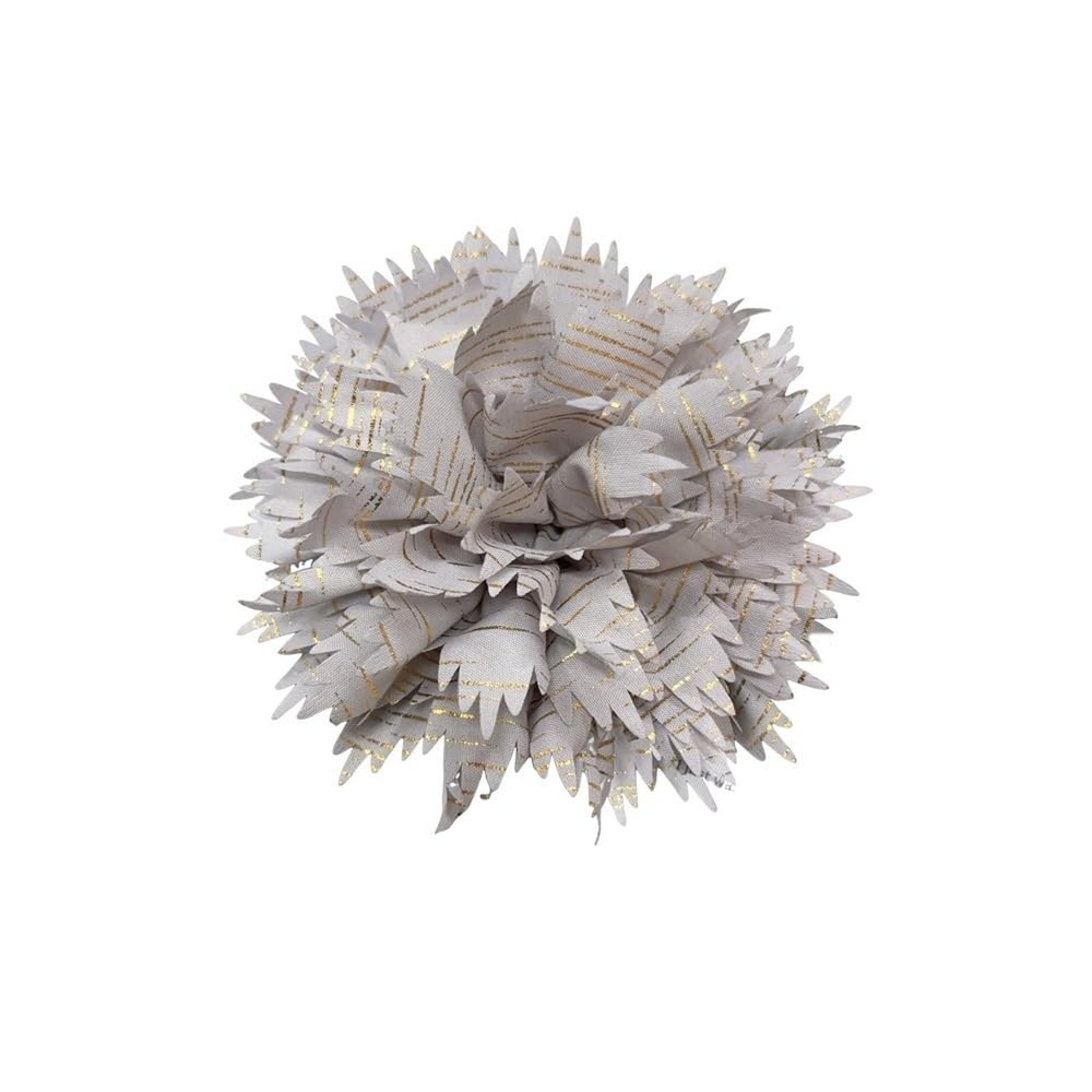 12cm Holiday Handmade Fabric Flower Brooch Pin for Women Girls Fashion Gold T…