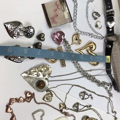 Vintage To Mod Heart Jewelry lot Love Retro Rockabilly locket 1+ pounds Coquette