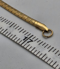 Vtg Omega Chain Thin 2mm Gold Tone Necklace 17″ Classic