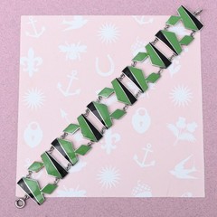 Vintage 1930s Art Deco Machine Age ENAMEL Modernist Necklace