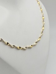 Dyadema Sterling Silver Vermeil Twisted Herringbone 2.5mm Chain Necklace 18″