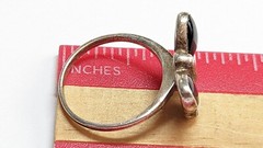 ONYX MOP RING SIZE 8 3/4 STERLING SILVER BUTTERFLY RING SIGNED 925 THAILAND SX