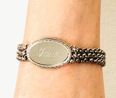 Speidel Joan ID Identity Cursive Name Bracelet Vintage Signed Jewelry Gift 7”