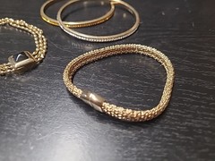 Lot of 4 Vintage Monet Bracelets Pre (C) Gold Silver Tone Bangle