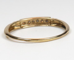 Antique Art Deco 1920 Diamond Wedding Band 14K White Yellow Ring Size 6.75 UK-N
